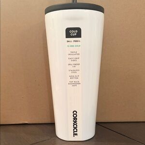 Corkcicle White and Gray Cold Cup